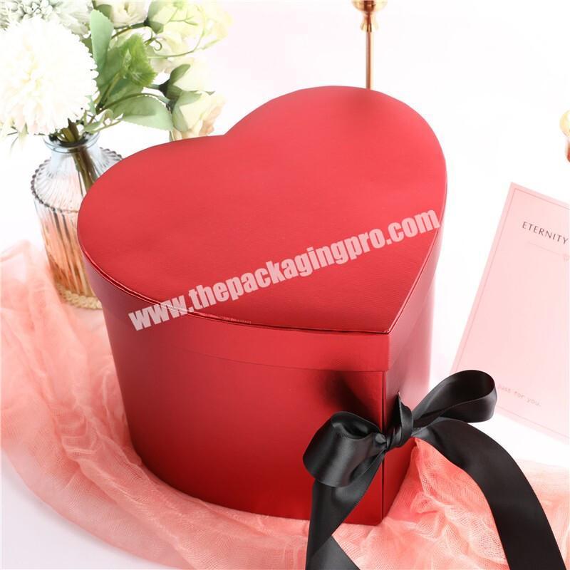 High Quality Luxury Two Layers Heart Shaped Valentine Gift Packaging Box for Flowers  Perfume