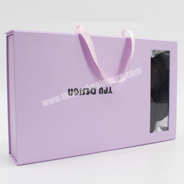 High Quality Magnetic Gift Box Custom Hair Bundle Packaging Boxes With Handle
