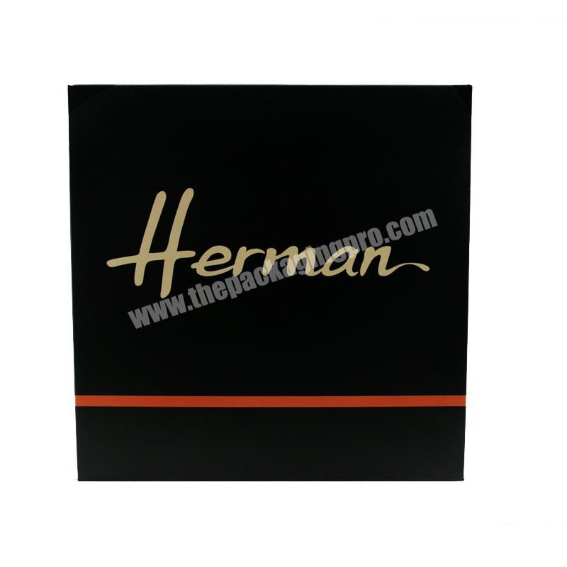 High Quality Offset Printing Black Folding Shipping Boxes for Clothing Packaging