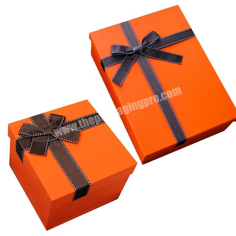 high quality orange design logo customized cardboard  storage hard paper jewelry  packaging  gift box