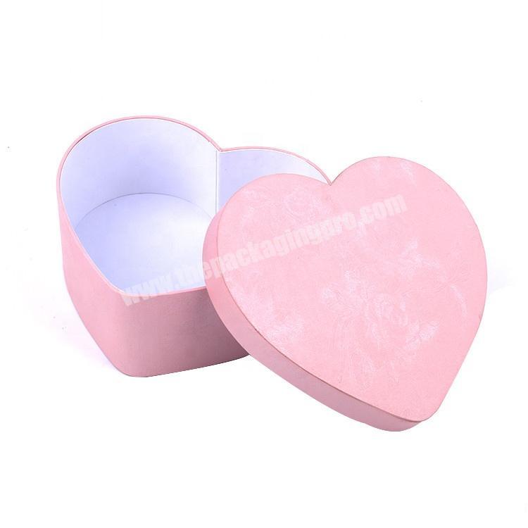 High Quality Paper Cardboard Packaging Christmas Heart Shaped Rose Flower Gift Box With Lid