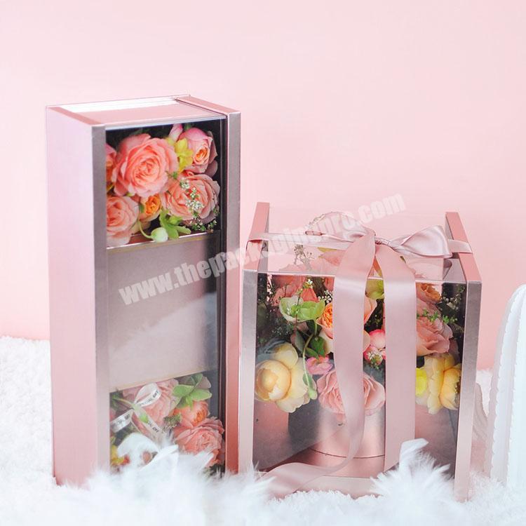 High quality paper flowers packaging roses flower boxes