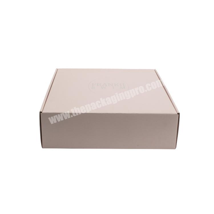 High quality pink customized square clothes packaging box fancy shipping paper box for clothing