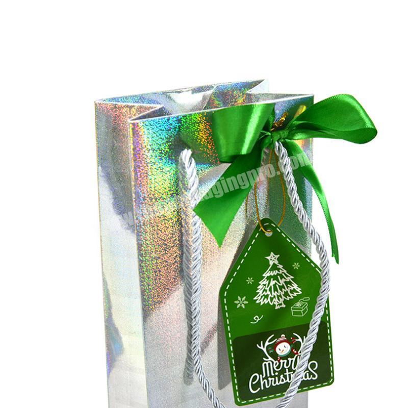 High Quality Printing silver card paper bag custom design paper bag