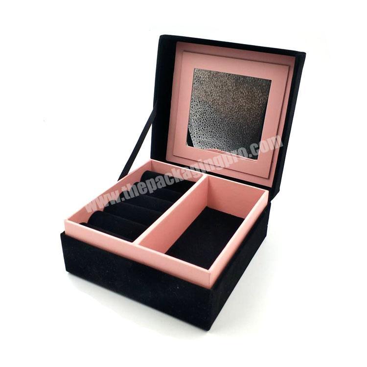 High quality professional custom velvet jewelry display gift boxes with hinged lid