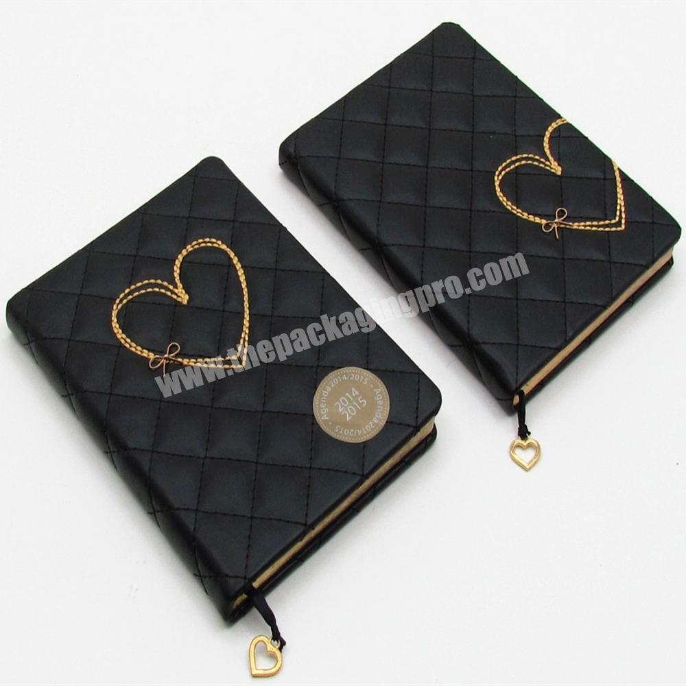 High Quality PU Leather Cover Student Notebook A5 Cute Heart Diary For Girl