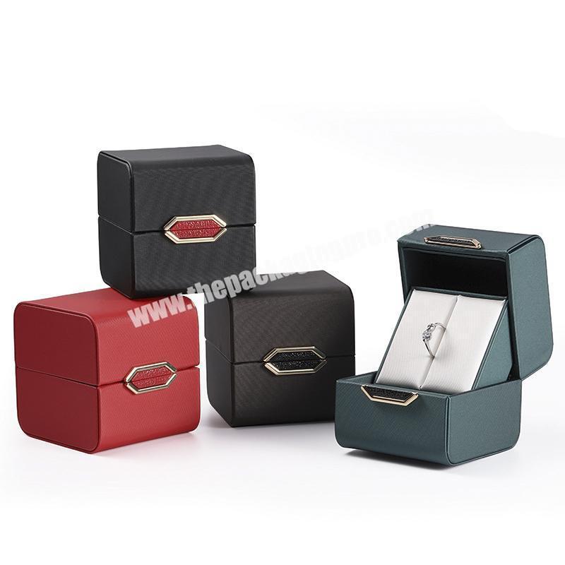 High quality PU Leather Luxury Wedding Ring Jewelry Gift Box