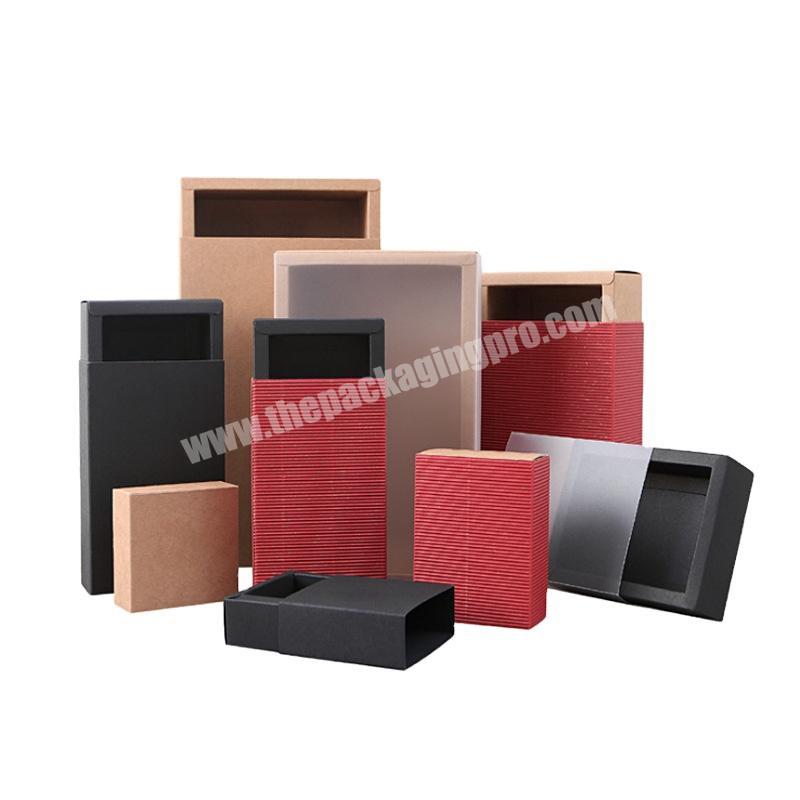 High quality recyclable printed custom cardboard paper drawer gift box kraft paper printed LOGO