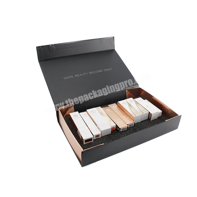 High quality rigid cardboard collapsible box cosmetic lipstick packaging customized