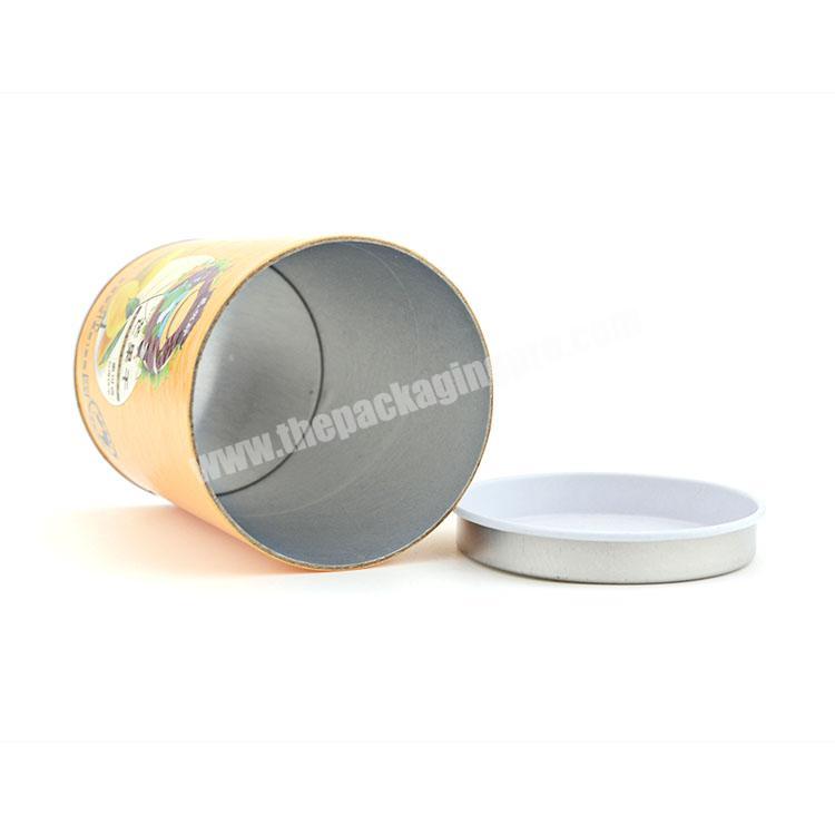 high quality round olive oil tin packaging cardboard paper cylinder packaging with tin lid