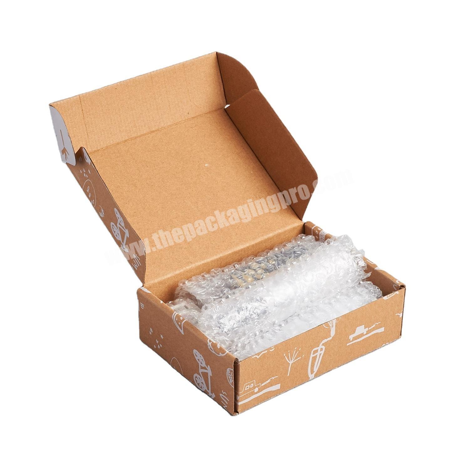 High quality small brown cardboard kraft paper gift box with white printing wholesale