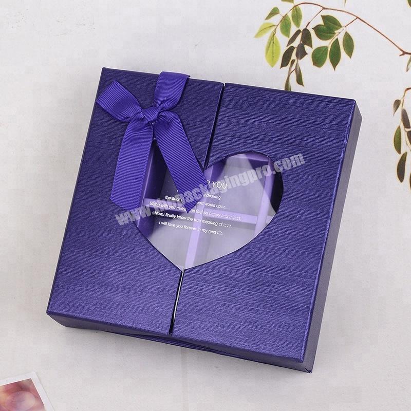 High quality special paper candy wedding gift box with heart shape window