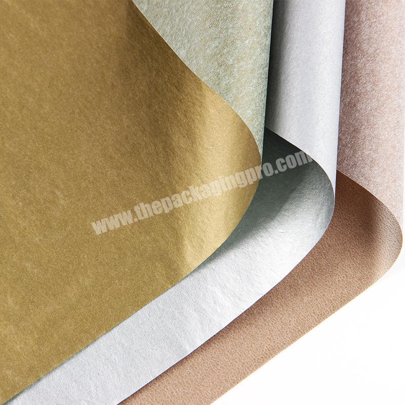 High quality tissue  paper for wine bottle metallic Color golden silver Printed Cotton Wrapping Paper