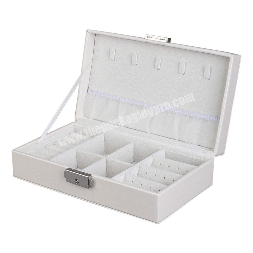 High Quality Travel PU Leather Jewelry Storage Packing Box With Lock With Inserts