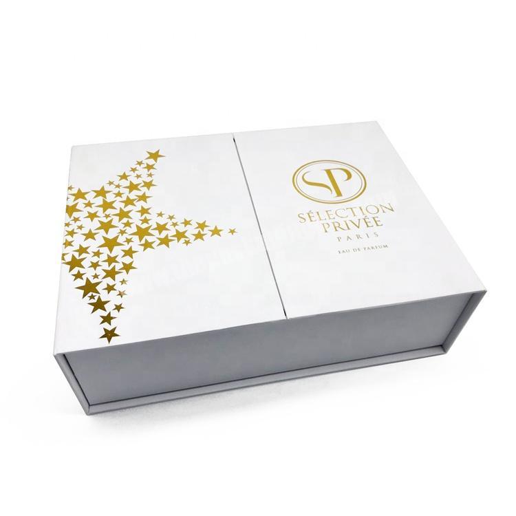 High quality white package paper gift gold stamping candle box packaging