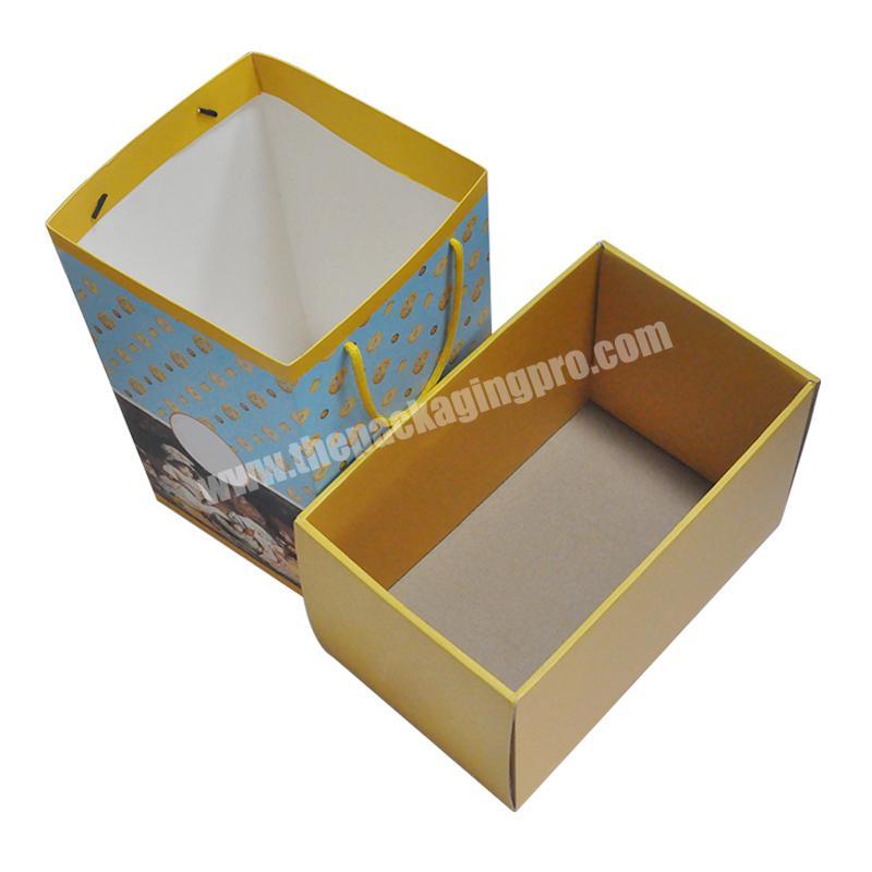 High Quality White Paper Cardboard Bags with Twisted Handle Hand Box