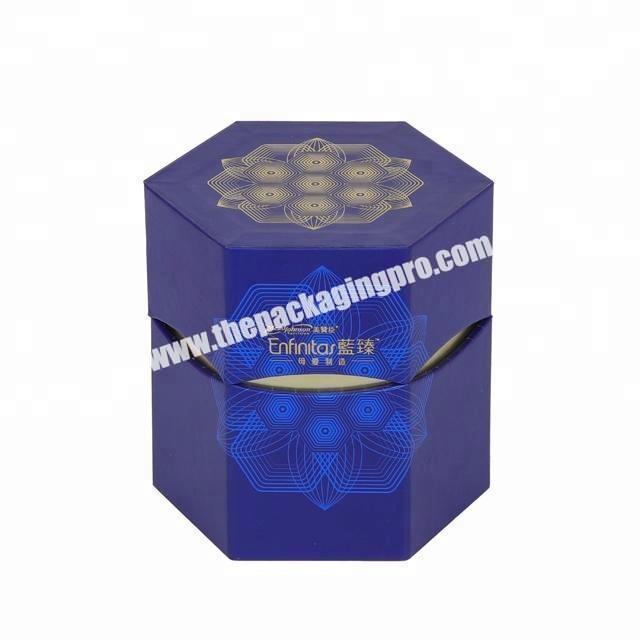 hight quality hard paper packaging hexagon design gift box