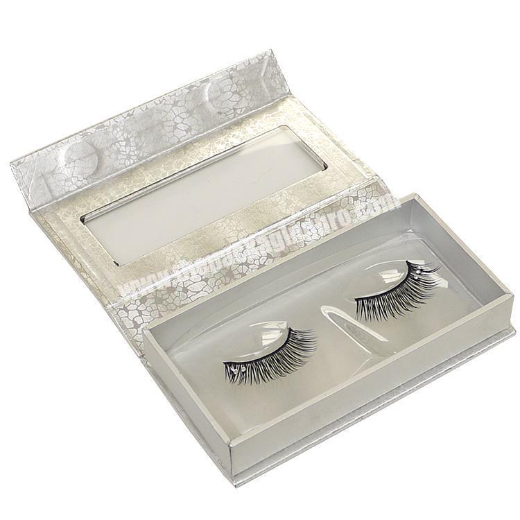 Holographic Magnetic eyelashes packaging rectangle box with plastic tray