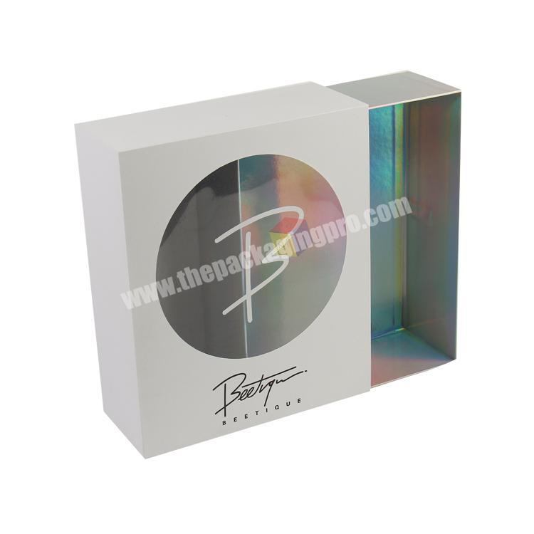 Holographic paper cosmetic packaging sliding cardboard box