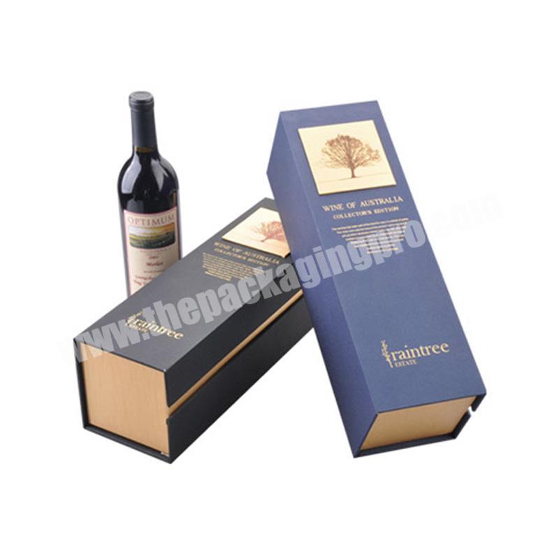 Hot design low MOQ luxury customized PU art paper covered wine paper box