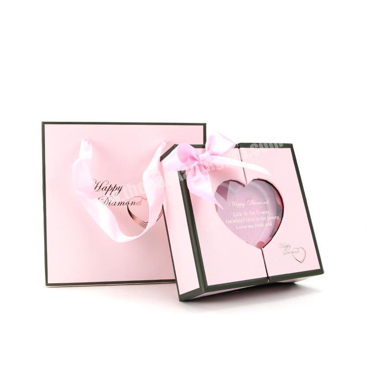 HOT Double Open Box Hard Art Paper Low Moq Makeup Luxury Flower Heart Shape Gift Box With Logo Printed
