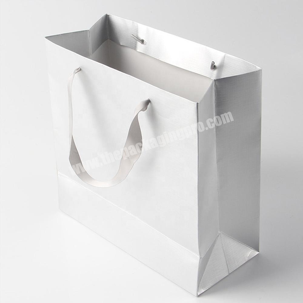 hot glossy white jewelry paper bags for wedding dress