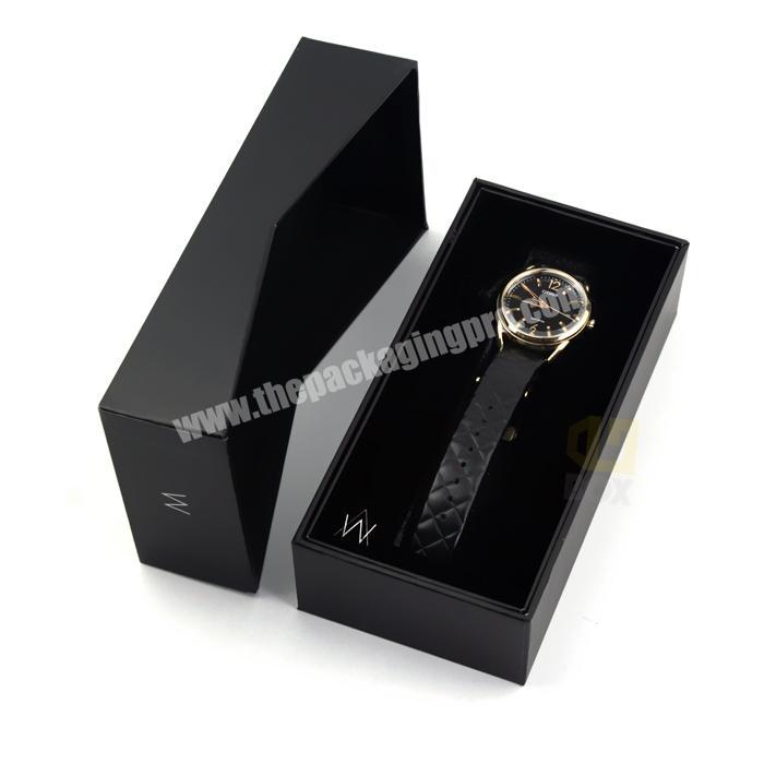 Hot High Quality Modern Design Paper Box Packaging Custom Black with Customized Logo Flip Paper Watch Box