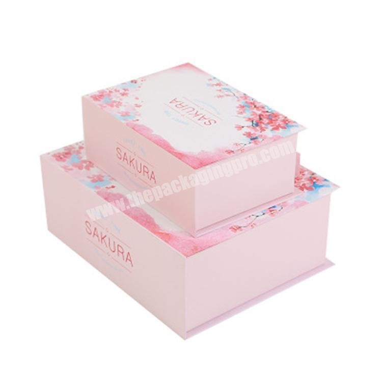hot pink cardboard gift boxes book style gift pape box with ribbon closure