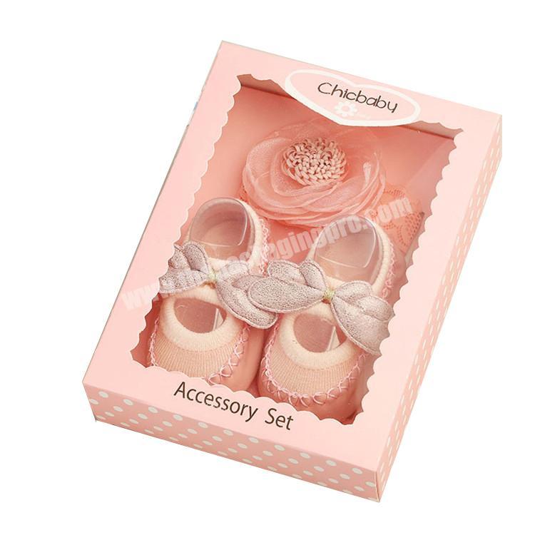 Hot Pink Cardboard Gift Boxes Handmade Baby Shoe Small Window Chinese Take Out Boxes