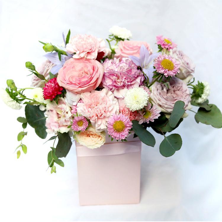 hot plain color floral arrangement square carton box for flower