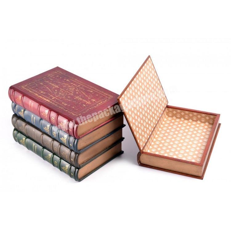 Hot sale book shaped gift boxes with magnetic lid clothing box packaging with high quality paper box
