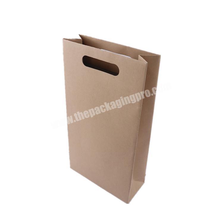 Hot sale brown kraft paper carrier bags with die cut handle