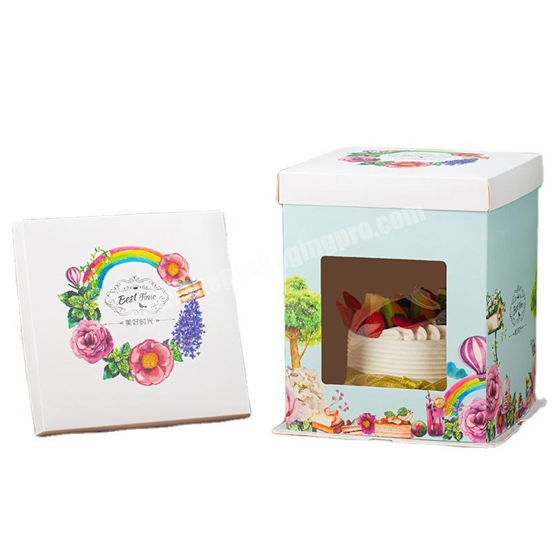 Hot sale cake box transparent tiered cake boxes window cake box with wholesale price