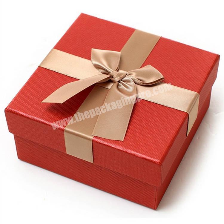 Hot sale custom color new wholesale red ribbon paper gift box