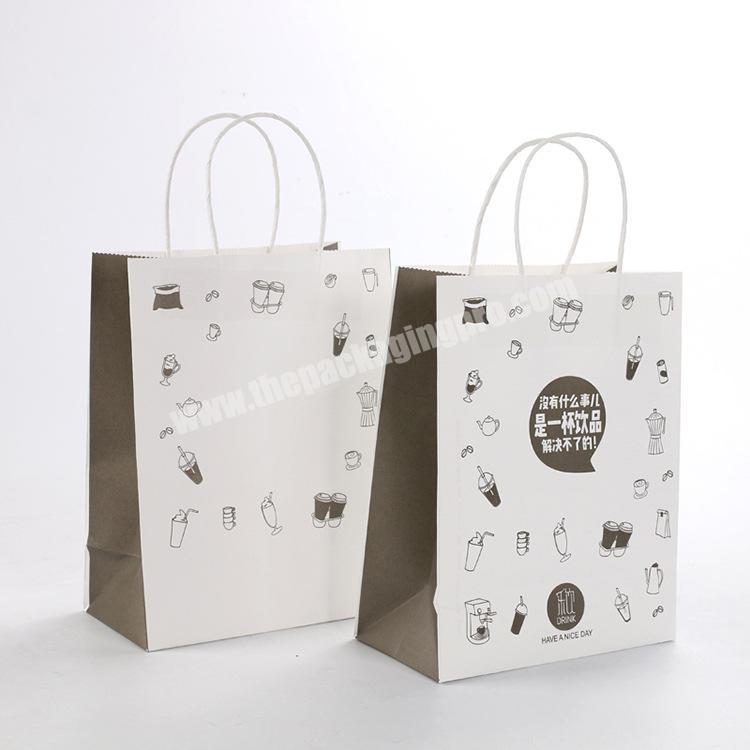 Hot sale custom food paper bags single paper bag with handles wholesale paper bag packaging