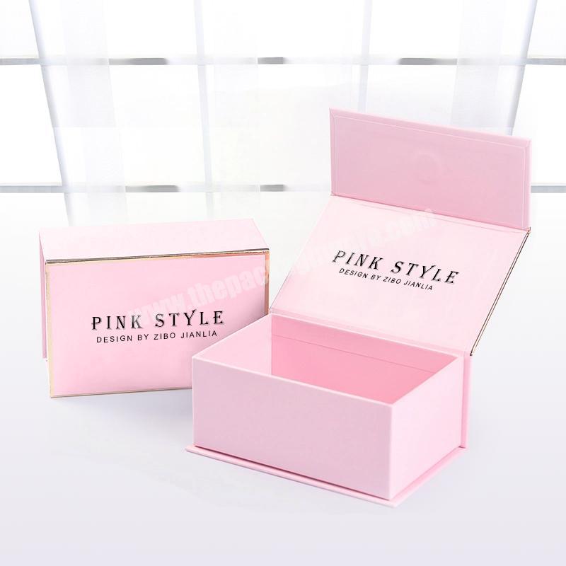 Hot Sale custom packaging box custom Logo pink paper packaging  gift box  foldable folding Box with logo