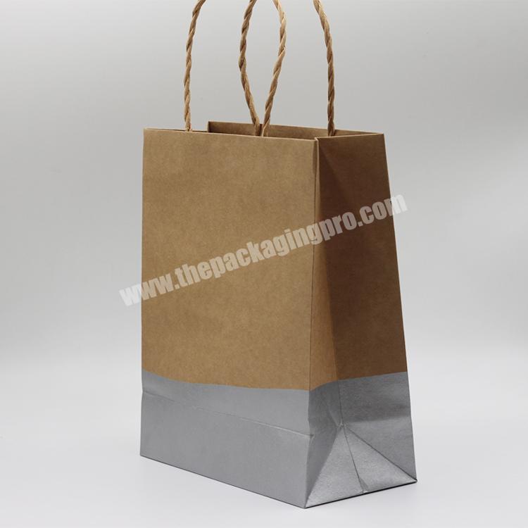 Hot sale custom printed recycled shopping brown kraft paper bag with handle