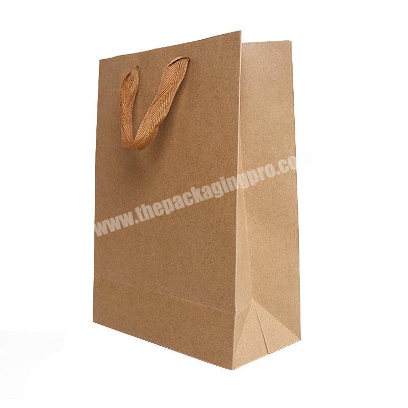Hot Sale Custom Printed Your Own Logo Brown Color Gift Craft Shopping Kraft Paper Bag Custom With Handles