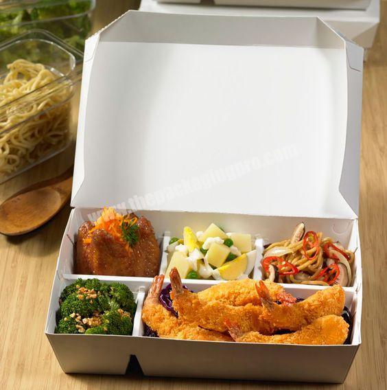 Hot Sale Eco Friendly Small Salad Kraft  Paper Packaging Box For Food Takeaway Snack Street Food Packaging Box Size