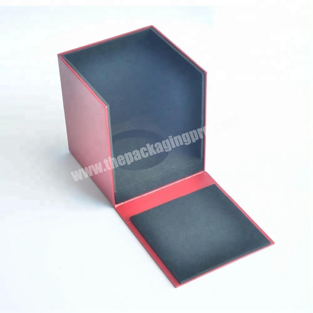 Hot Sale Flip Cover Perfume Packaging Handmade Box Red Leather Coated Paper Boxes