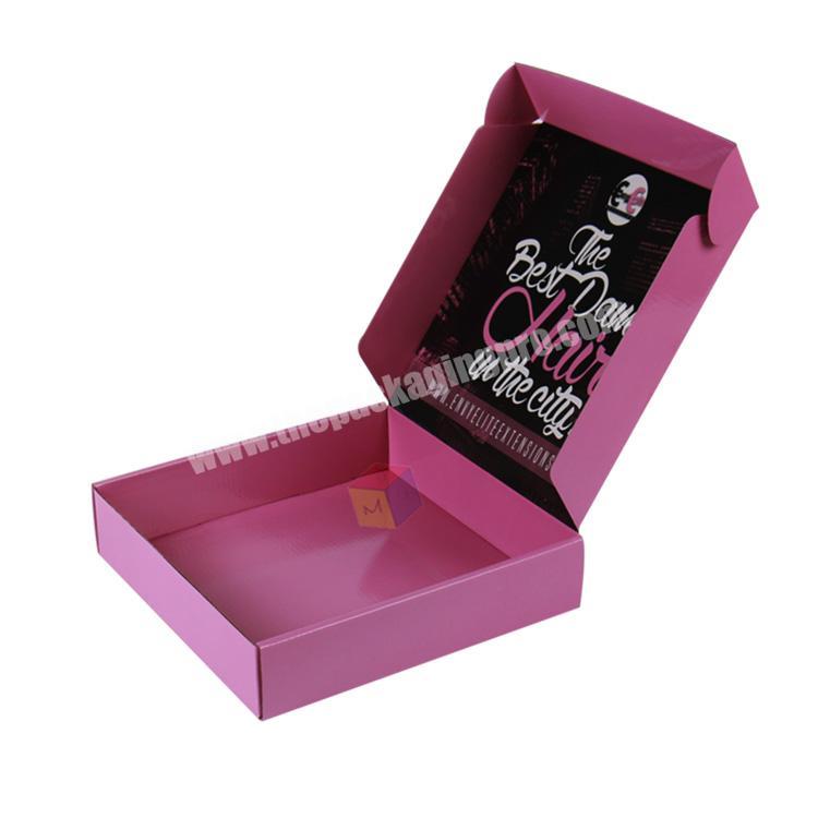 hot sale folding hair shipping pink corrugated box