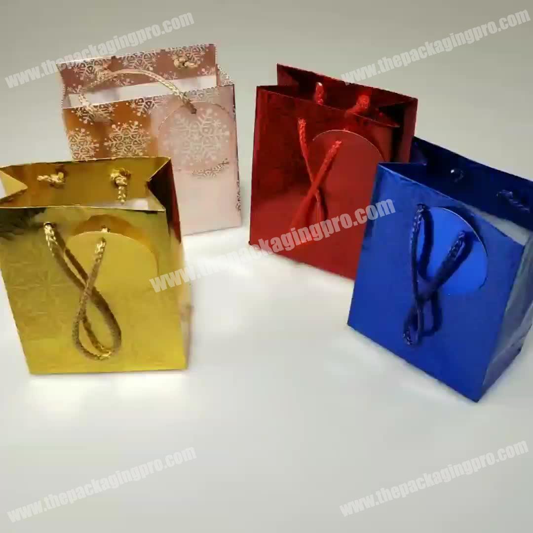 hot sale gift Hologram paper bag shopping bag with twist handle for gift