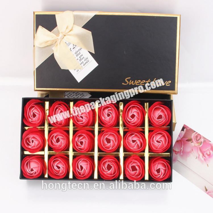 Hot sale handmade square empty cardboard rose packaging box soap flower gift box