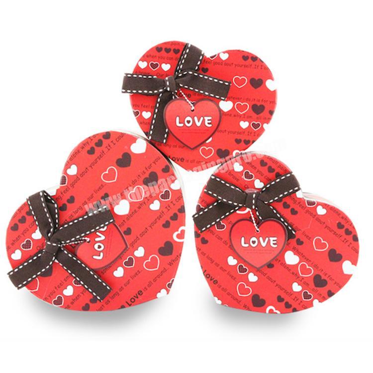 Hot Sale Heart Shape Paper Gift Box Bowknot Decoration Small Gift Packaging Box Stylish Designed Hard Paper Gift Box