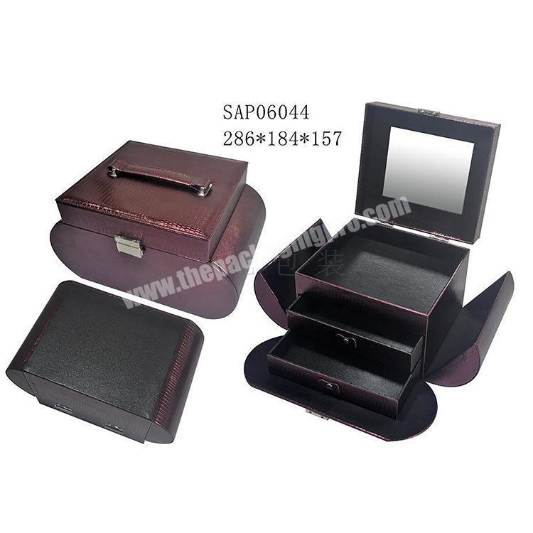 Hot sale high quality new design style leather jewelry case with a small portable travel jewelry box