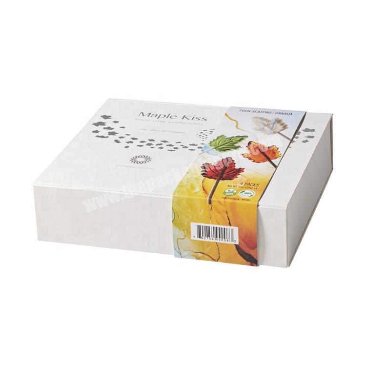 Hot sale logo luxury folding box magnetArt Paper box for Food snacks packaging