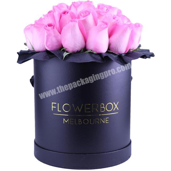 Hot sale luxury black white color paper cylinder round flower bouquet boxes flower hat packaging boxes