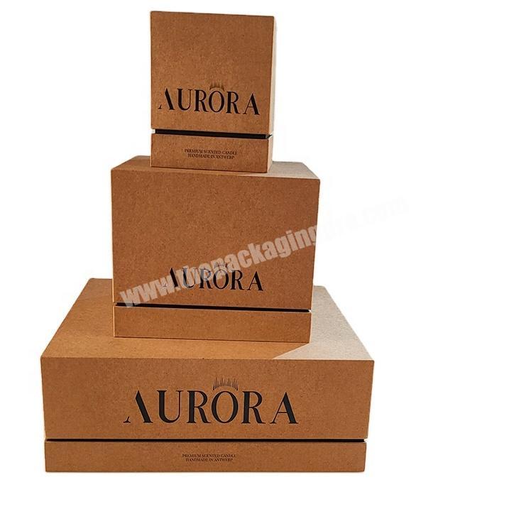 Hot Sale  luxury brown kraft candle packaging Custom gift box