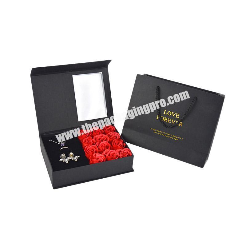 Hot Sale Luxury Wedding Folding  Packaging Necklace Ring  Box Gift Box With High Quality
