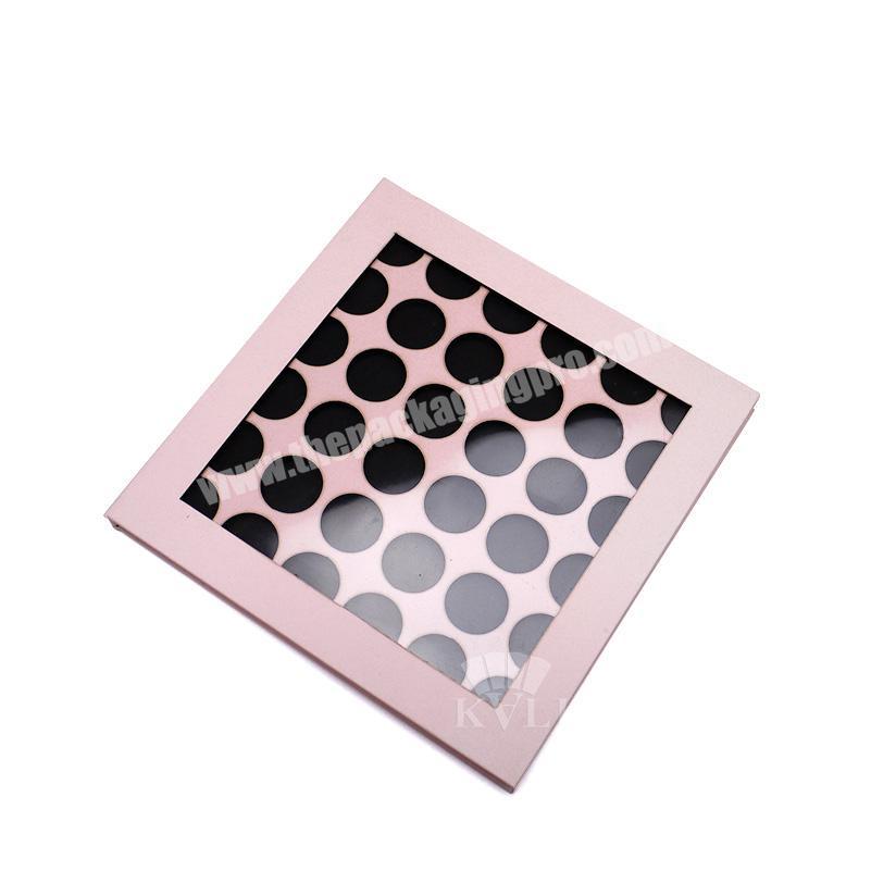 Hot sale magnetic clear window paperboard big empty eyeshadow palette best for eye shadow powder